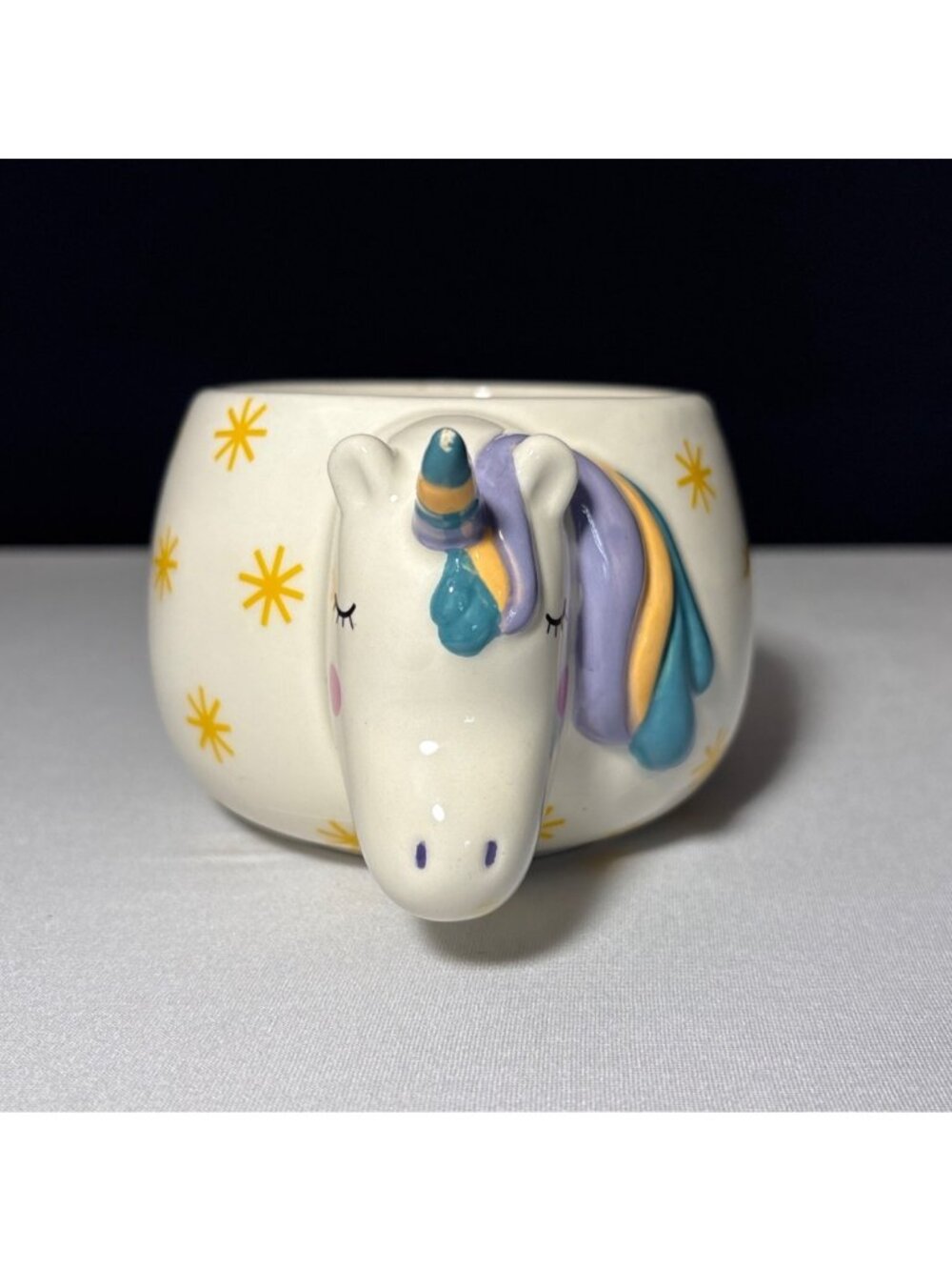 Unicorn Ceramic 3D Mug Hot Chocolate Mug Coffee Tea Soup Whimsical Planter 18oz - Picture 3 of 12